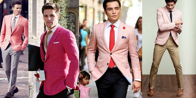homens também podem optar por usar blazer em tom de rosa