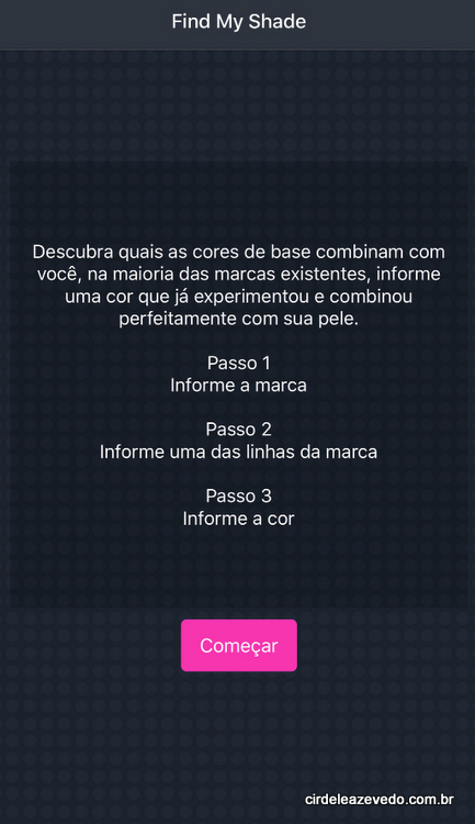 Imagem inicial do App, explicando como usar